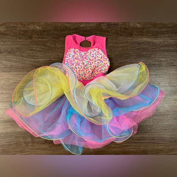 Weissman Other - Weissman Colorful Rainbow Confetti Tutu Dress Skirt Size Small C8